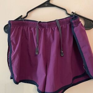 Brooks Women's Purple and Dark Blue Athletic Shorts